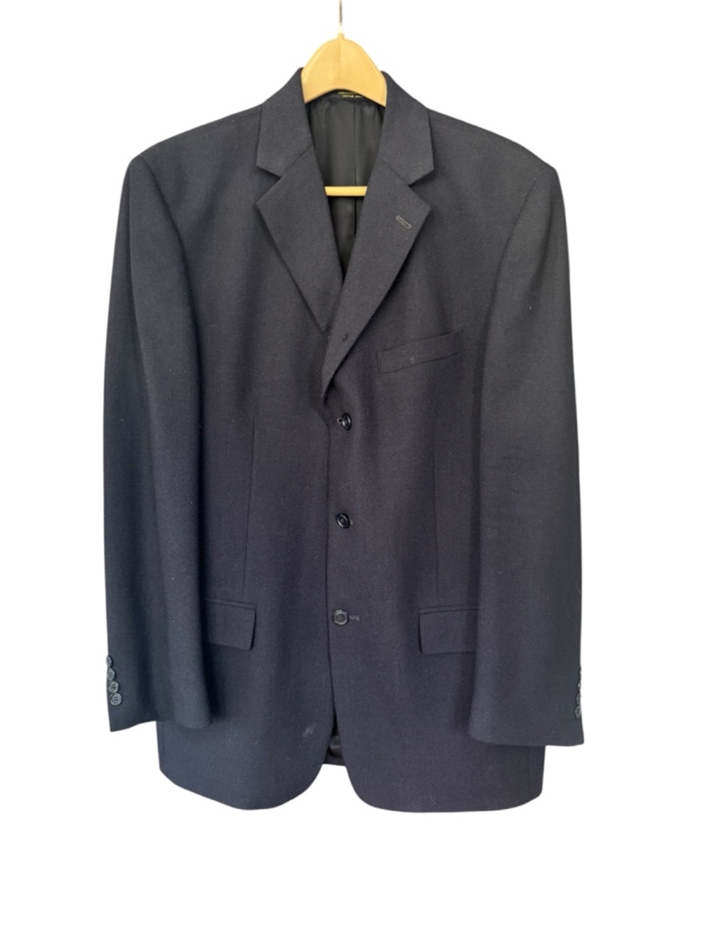 Andrew Fezza Men's Navy Classic Three-Button Blazer wool Cashmere Size 42-44
